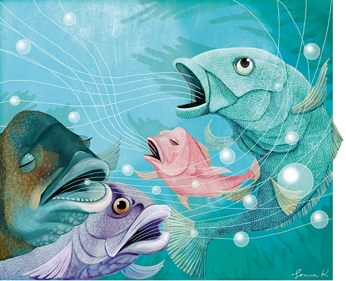 Graphic of Fish singing