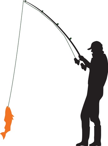 Silhouette icon of man fishing