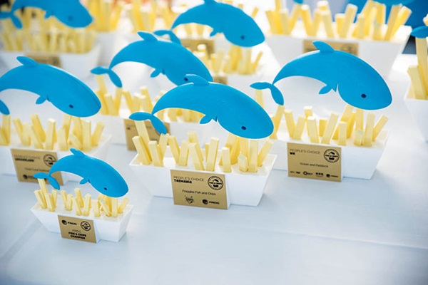 Photo of trophies for the Fish and Chips Awards 2018