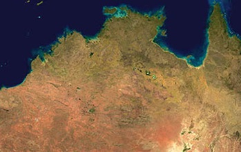 Satellite image of top end of Australia