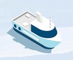 Illustration of boat on water