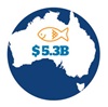 Map of Australia with a fish and $5.3B written on it