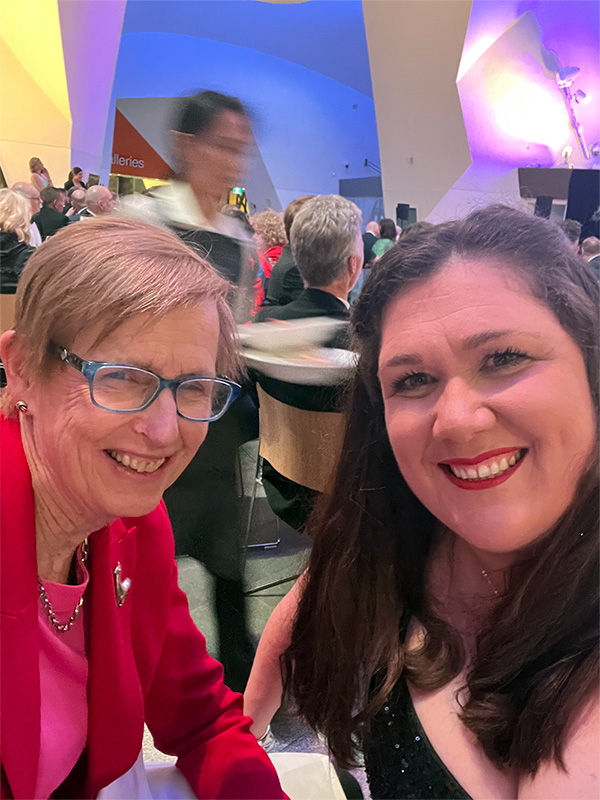 Photo of the ARLP Honorary Fellow Dr Wendy Craik AM (left) with FRDC Stakeholder Engagement General Manager and ARLP alumni Kylie Dunstan at the 30th Anniversary Gala in Canberra. 