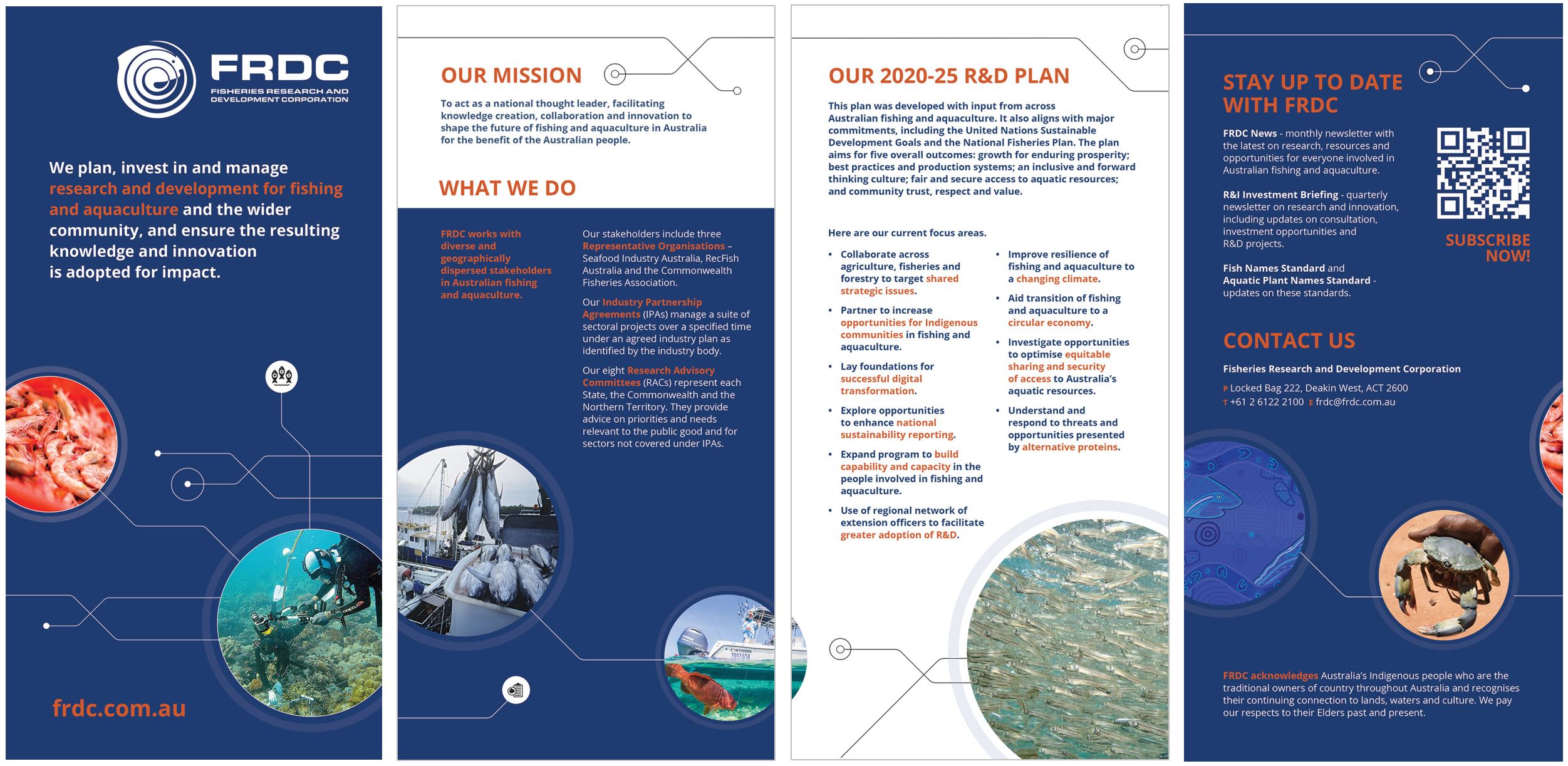 FRDC brochure explaining who we are, our mission, what we do and our R&D Plan