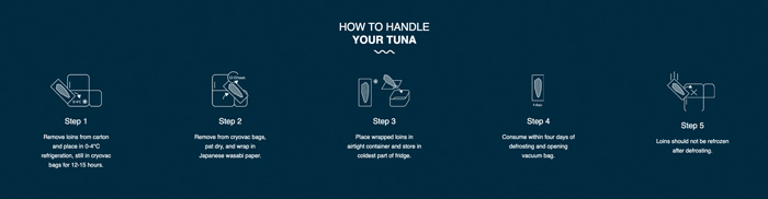 Figure 3: Information card supplied with each portion of Dinko Seafoods tuna (Source: Dinko Seafoods)
