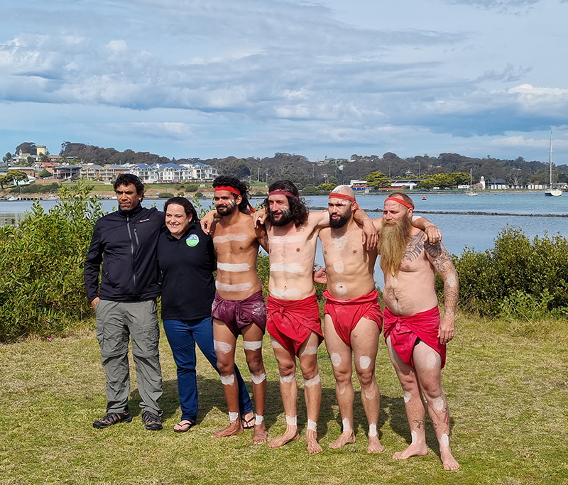 James and Sarah Thomas with members of  Muladha Gamara at the recent Taste of Eurobodalla festival, an immersive experience focussed on local heritage and native foods.