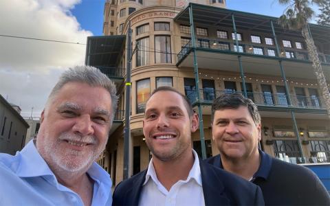 Photo of Chris Calogeras (FRDC Board Member & Indigenous Reference Group Subprogram Leader) , Delahay Miller (Senior Policy Manager, Indigenous Land and Sea Corporation – visited the workshop), Rohan Henry (Victoria Research Advisory Committee)